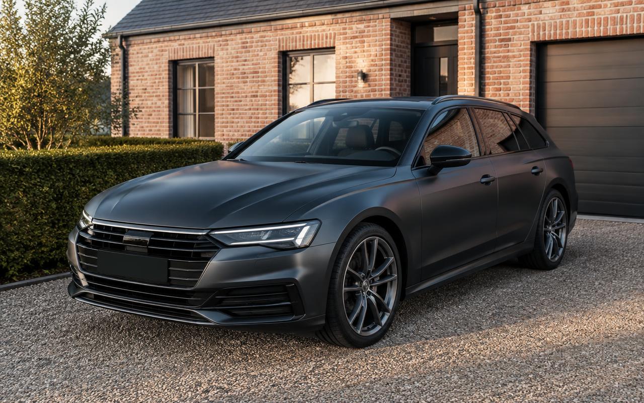 Voiture sportive recouverte d’un film PPF satiné anthracite