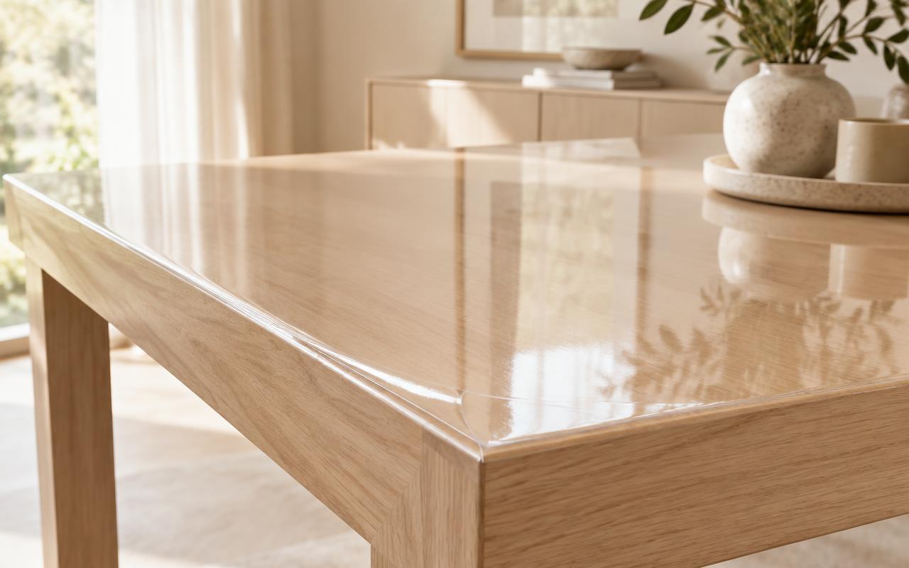 Table protégée par un film PPF transparent